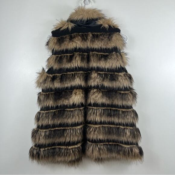Chico's Faux Fur Open Front Vest Small Festival Bohemian Hippie Vegan Winter - Picture 9 of 10